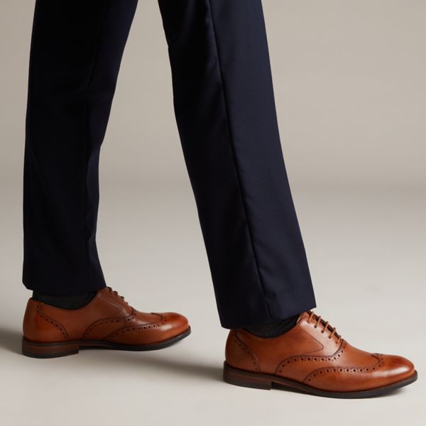 Clarks Mens Edward Walk Brogues Brown | CA-9017843